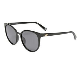 New Le Specs Armada Womens Shiny Black Polarized Round Frame Sunglasses